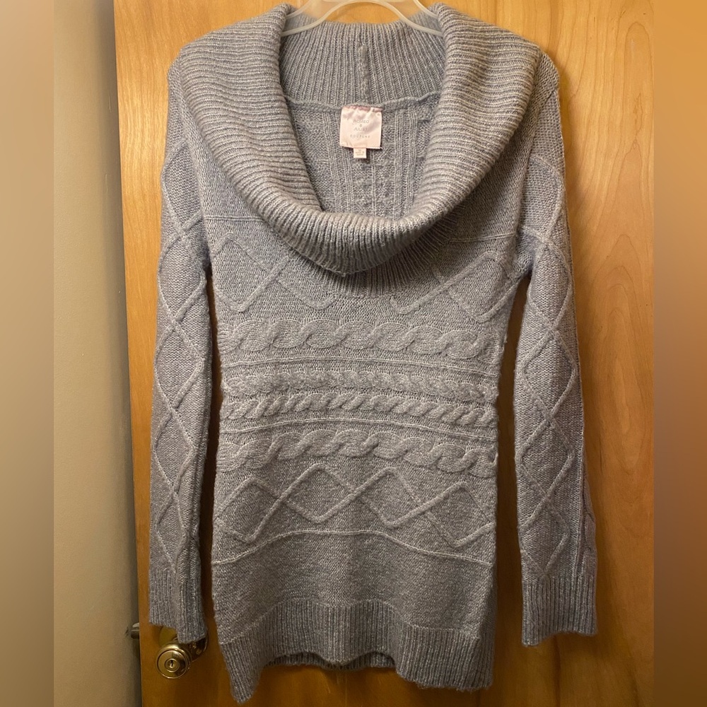 Romeo & Juliet Couture Cowl Neck Mohair Wool Blend Grey Sweater - Size Med